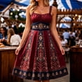 thumbnail image 2 of Ovbmpzd Oktoberfest Womens Summer Dresses Wine Bavarian Midi Dirndl A-Line Plus Size Sleeveless Dresses,XXXL, 2 of 5