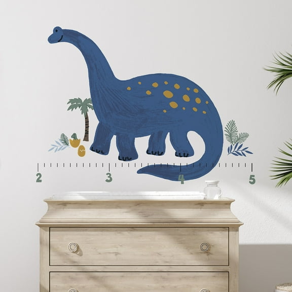 Dino Growth Chart Blue Wall Decals