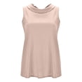thumbnail image 6 of YUEHUA Women's Linen Blend Sleeveless Top, Rolled Neck Tank Blouse, Loose Fit Breathable Casual Summer Shirt for Office & Daily Wear, 6 of 6