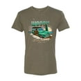 thumbnail image 2 of Wild Bobby, 1946 Vintage Ford Woody Chasing Waves Cars and Trucks Mens Premium Tri Blend T-Shirt, Military Green, Large, 2 of 3