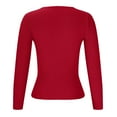 thumbnail image 4 of Womens Knitted Ribbed Fall Sweaters, Long Sleeve Pullover for Women Fashion Slimming Fit Solid Color V Neck Sweater Tops, 4 of 5