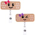 thumbnail image 1 of HAHADAXA Moulinet pour Badge d'Infirmière, Porte-Badge Bandaid Mignon Rétractable, Moulinet pour Badge d'Identité avec Pince Crocodile, Cordon Rétractable de 26 Pouces, Lot de 2, 1 of 6