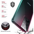 thumbnail image 3 of Clear Case for Samsung Galaxy S21 Ultra 5G Hybrid Design Shockproof Bumper Protective Cell Phone Back Cover Hard PC Back + Flexible TPU Raised Bezel with Airbags Corners Pink Green Gradients, 3 of 17