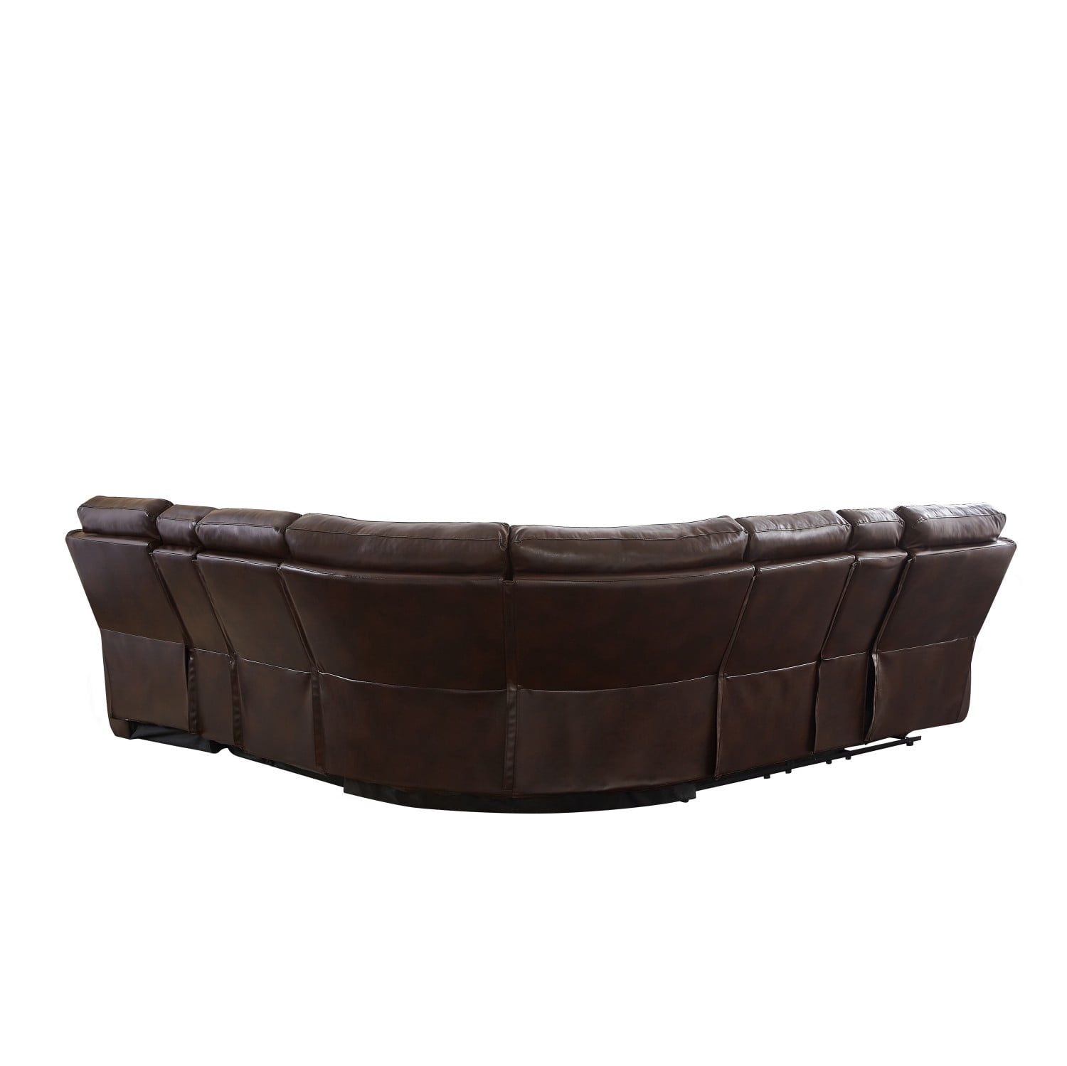 Gewnee Manual Reclining Sectional Sofa with Streamlined Recline Seating, 2 Consoles with Cup Holders, 2 Recliners, Storage Included Sofa Couch for Living Room