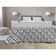 thumbnail image 1 of Ethnic Down Alternative Comforter, Vintage Style Boho Culture Pattern with Curves Lace Effects Ornamental, Microfiber Quilt for All Season, 5 Sizes, Black White, by Ambesonne, 1 of 3