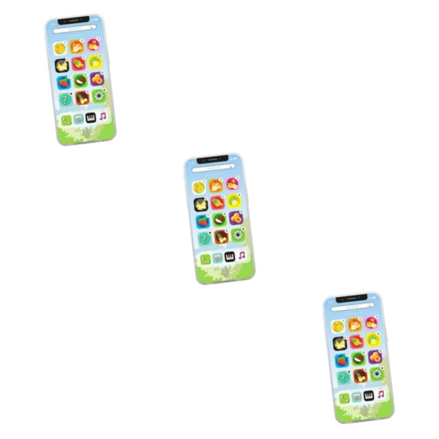bedienty Educational Toy Gift Kids Simulator Music Cell Phone for Developmental Learning Light LED blue 12.5 x 6 x 0.8cm 3Set