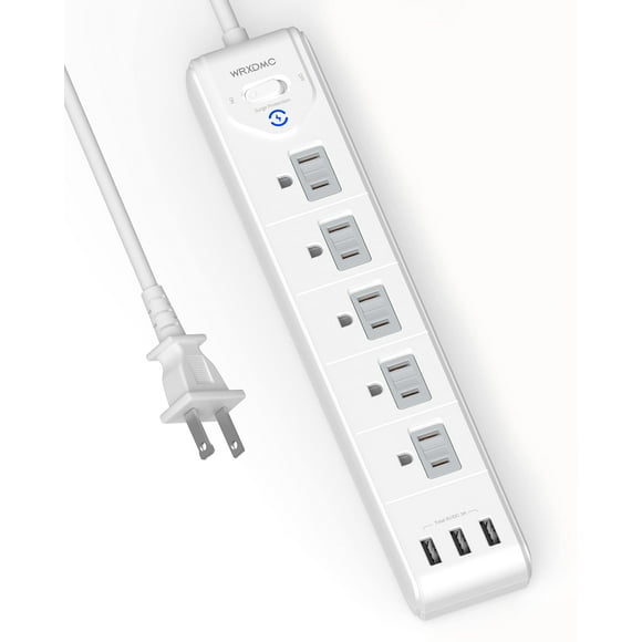 Power Strip WRXDMC, toma de corriente de 2 a 3 clavijas, 5 pies con USB 5 AC
