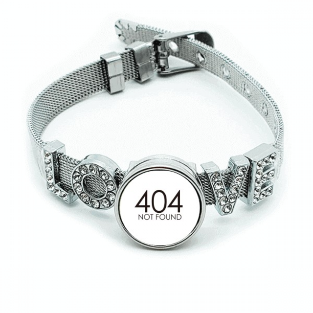 Programador error 404 no encontrado Pulsera pulsera pulsera de cristal amor pulsera ajustable