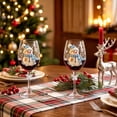thumbnail image 4 of QualiVow Christmas Wine Glass 240ml, Gold Stemmed Holiday Goblet, Santa Snowman Reindeer Design, Winter Party Decor Gift, 4 of 6