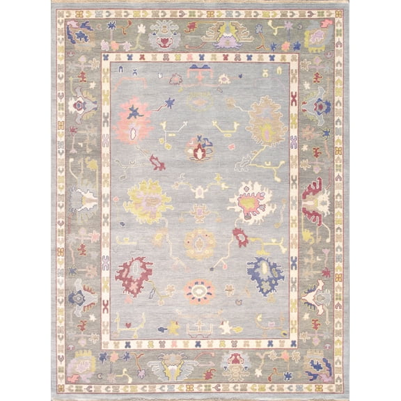 Pasargad Home psf-07 4x6 Pasargad Home Oushak Collection Hand-Knotted Wool Area Rug- 3'11' X 6' 0' , Blue/Grey