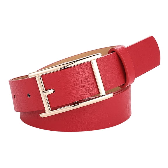 Ladies Belts Women Leather Jeans Fashion Durable Waist Belt Red