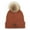 Rust Mix, variant on Criss Cross Suede Patch Beanie Cozy Knit Hat for All Ages, Black