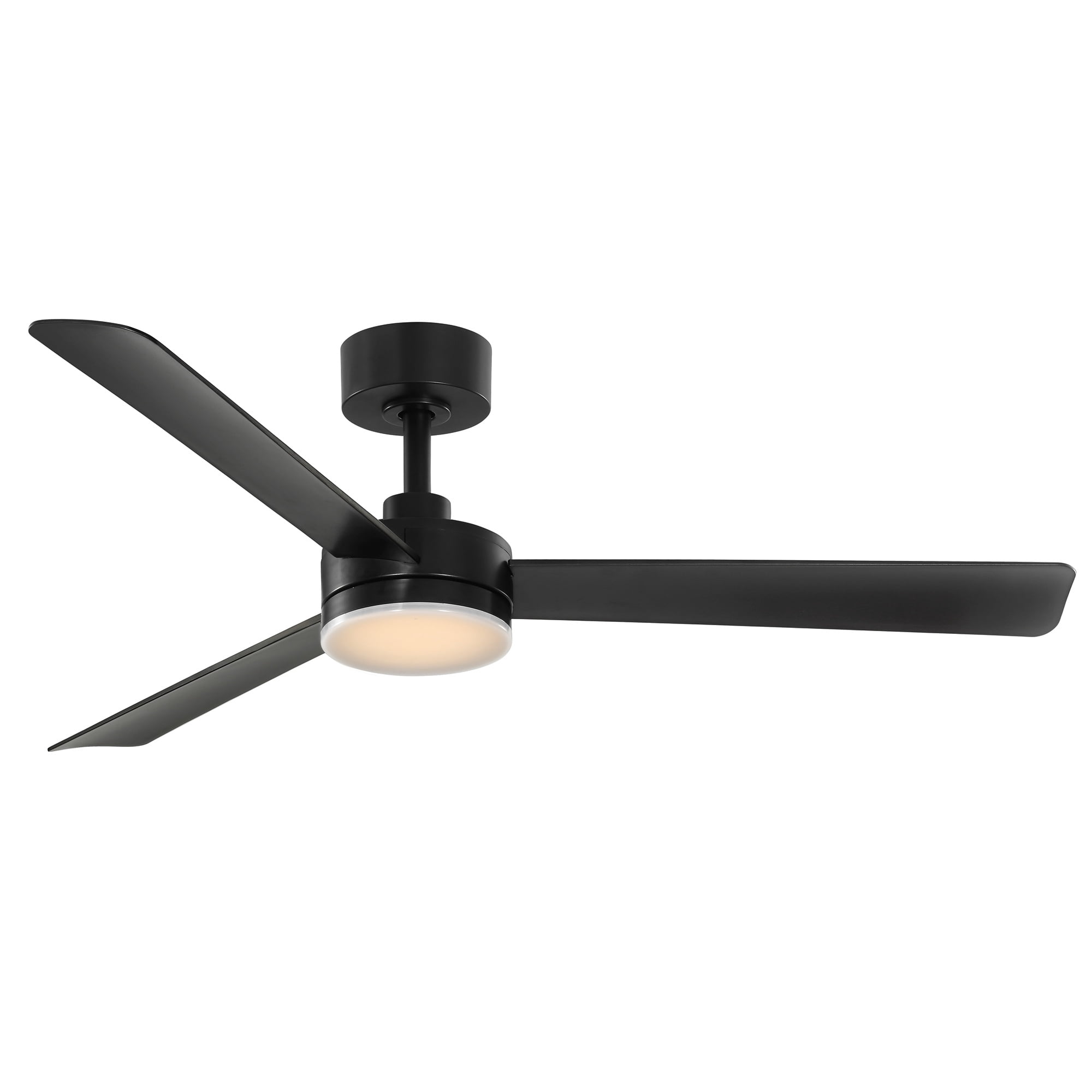 Mainstays 52" Matte Black Indoor/Outdoor Downrod Ceiling Fan with Light Kit and Remote Control