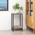 thumbnail image 2 of End Tables, Side Tables with Storage Shelf, Industrial Side Table Nightstand with Durable Metal Frame Coffee Table with Mesh Shelves for Living Room, 2 of 6