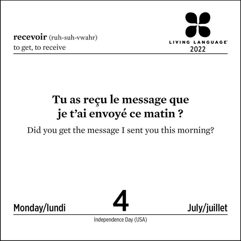 Living Language: French 2022 Day-to-Day Calendar (Calendar) - Walmart.com