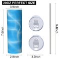 thumbnail image 3 of 20oz Stainless Steel Skinny Tumbler with Telescopic Straw, Vacuum Insulated Slim Travel Cup, 360° Full Wrap Printed, Colorful Aurora Print, 3 of 6