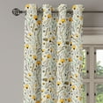 thumbnail image 3 of Ambesonne Cartoon Grommet Curtain, Yellow Spring Flowers, 50" x 54", Yellow Sea Green Black, 3 of 6