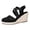 Black, variant on Womens Crochet Wedges Dress Shoes 2026 Beach Summer Fall Boho Woven Closed Toe Espadrilles Platform Chunky High Heels Slingback Strappy Sandals Beige Size 7.5