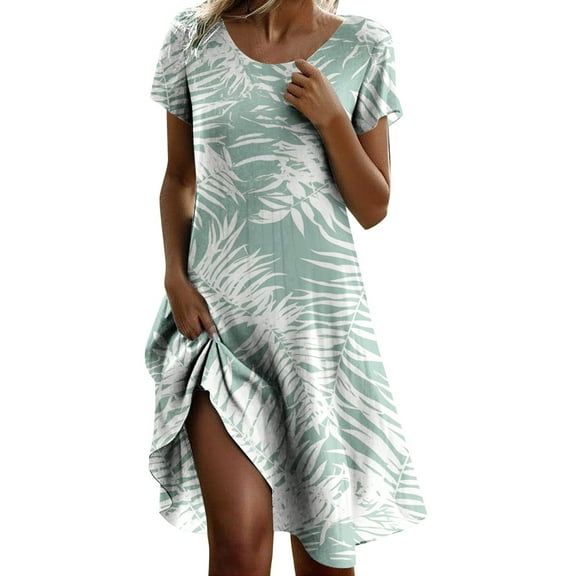 Women's Floral Print Casual Dress Round Neck Vacation Everyday Wear Spring Summer Basic Comfortable Stylish Feminine Outfit