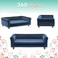 thumbnail image 3 of Critter Sitters 42 in. Elegant Navy Faux-Velvet Rectangle Pet Bed for Medium and Large Dogs, 3 of 7
