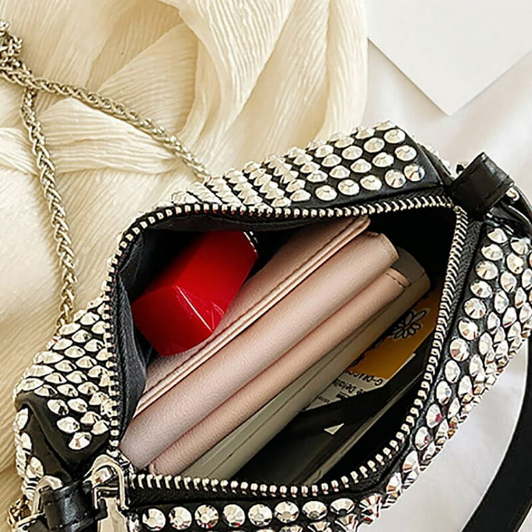 CoCopeaunt Fashion Luxury Shoulder Bags for Women Shine Rhinestone Leather  Messenger Bag Female Small Crossbody Phone Purse Handbag
