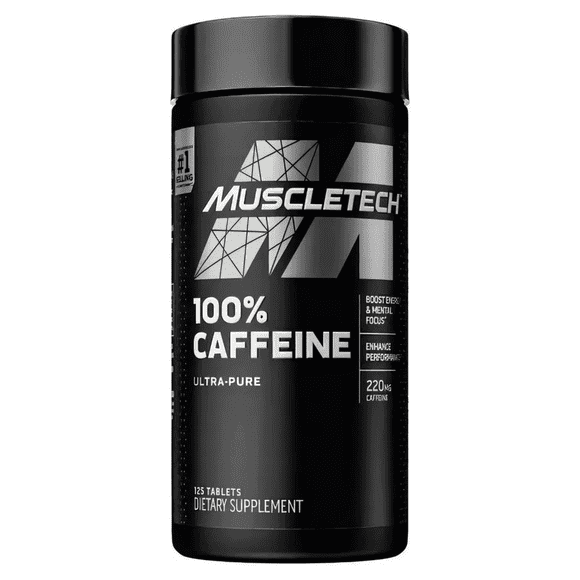 Muscletech 100% Caffeine 220 Mg 125 Tabletas Cafeina Cafeína Sabor Sin Sabor