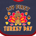 thumbnail image 4 of Inktastic My First Turkey Day with Turkey and Leaves Boys or Girls Baby Bib, 4 of 4