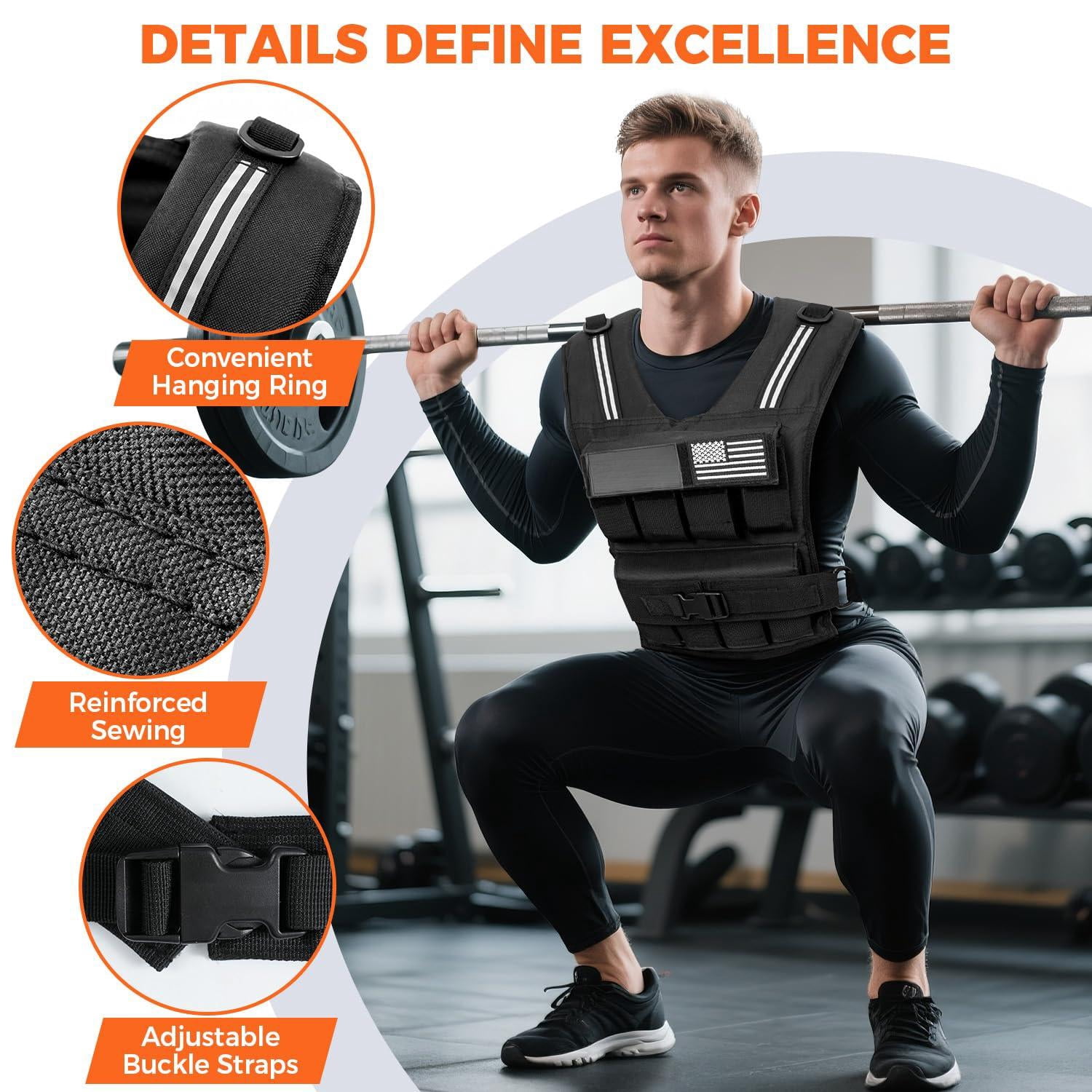 30 lb Adjustable Weighted Vest for Walking, Running, Strength Training