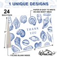 thumbnail image 2 of Paquete de 24 tarjetas de agradecimiento Whaline con forma de concha azul, 10 x 15 cm, 2 of 7