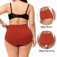 thumbnail image 4 of MecTo Womens Cotton Underwear Plus Size 4 Pack, Tummy Control Panties High Waisted panties Ladies Panties, 4 of 6
