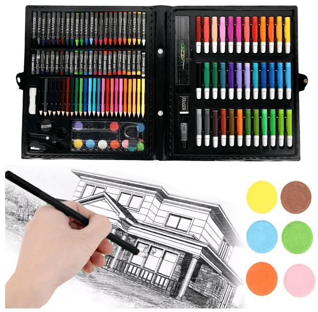 Art Supplies Girls Art Set Case 150 pcs Art Supplies Coloring Set for