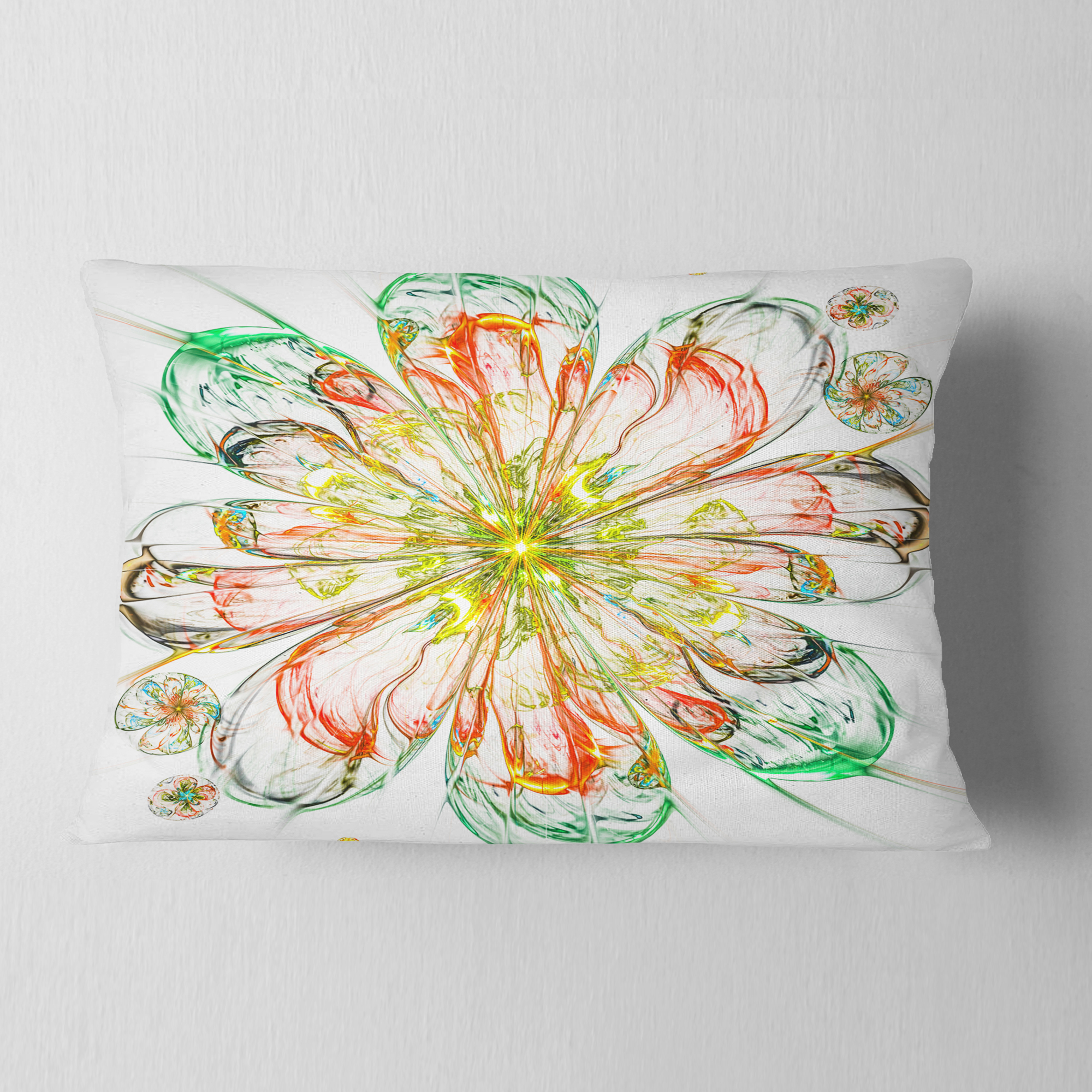Designart 12" x 20" Green Polyester Throw Pillow
