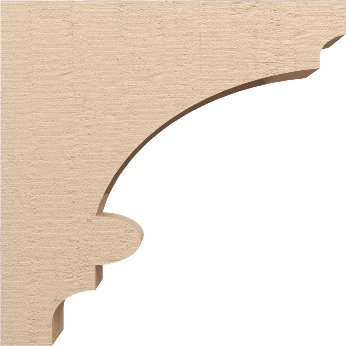 9"W x 36"D x 36"H Thin Diane Rough Cedar Woodgrain TimberThane Corbel, Primed Tan