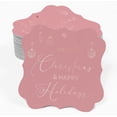 thumbnail image 2 of Inkdotpot Real Rose Gold Foil Merry Christmas & Happy Text Tags Favor Bracket Shape Hang Pack Of 100 Paper Tags, 2 of 7