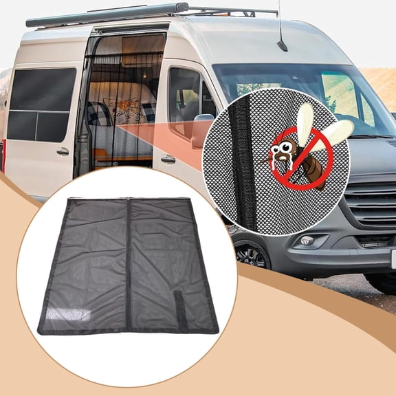Abbraccia Sliding Door Van Screen RV Door Screen Portable, Easy to Install, Easy to Clean, Mesh Curtain Ventilated for Road Trips Left 115cm Width