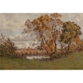 thumbnail image 2 of Henri-Joseph Harpignies 24x18 Black Ornate Framed Double Matted Museum Art Print Titled: Landscape (1890), 2 of 5