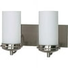 Nuvo Lighting 60495 - 2 Light (Twist and Lock Base) 13.5" Polaris Brushed Nickel with White Opal Glass Vanity Light Fixture (CFL Bulbs Included) (60-495)