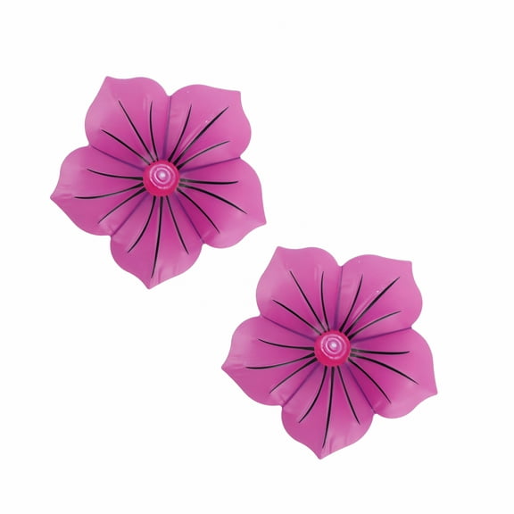 LAMIRO 2pcs Distressed Metal Flower Wall Sculpture Iron Wall Decor for Kitchen Bathroom Patio and Outdoor Spaces Rustic Floral Wall Art