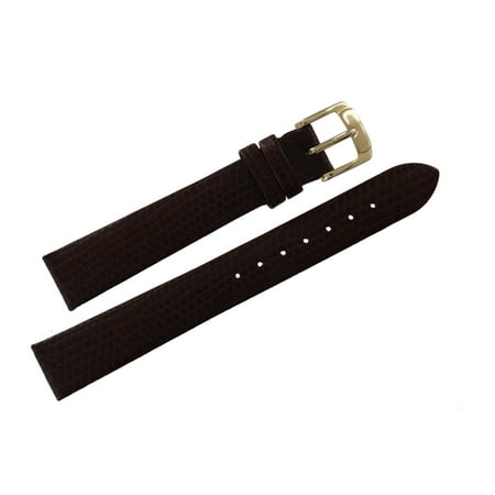 Dial Lizard Strap - Speidel 14mm Ladies Brown Lizard Grain Leather Watch Strap