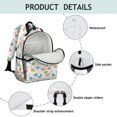 thumbnail image 4 of Dinosaur and Floral White Pattern Cute School Backpack Bag for School with Padded Back and Adjustable Shoulder Straps 15.25"x11.5"x5.25", 4 of 5