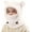 White, variant on 3 in 1 Beanie Hat with Scarf and Mask Boys Girls Cute Thermal Adjustable Hats with Ear Winter Flannel Scarf Mask Set
