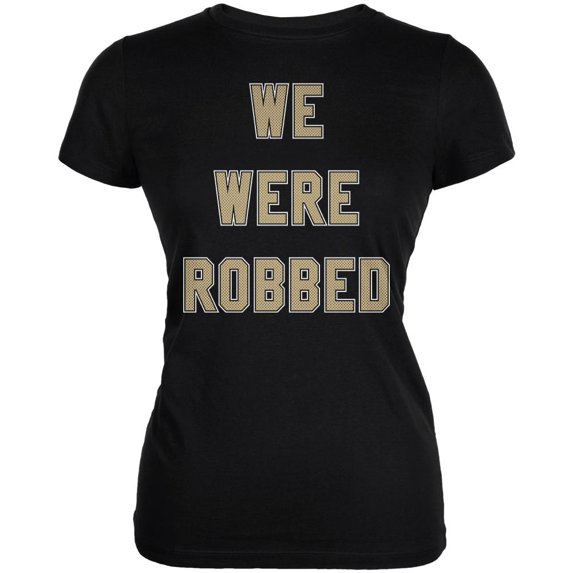 No Call We Were Robbed Juniors Soft T Shirt Black LG