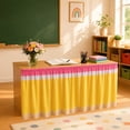 thumbnail image 4 of Pencil Teacher Desk Skirt Colorful Table Cover Ruffle | Ruffle Desk Skirt for Classroom Teacher Decorations Back to School Supplies 270x75cm, 4 of 5
