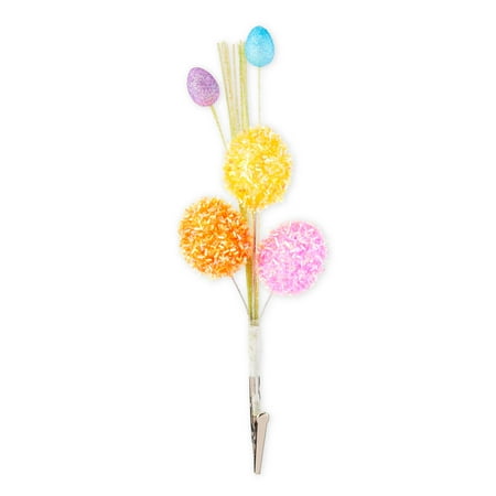 Way to Celebrate Easter Tinsel Egg 9" Decorative Clip, Assorted Colors