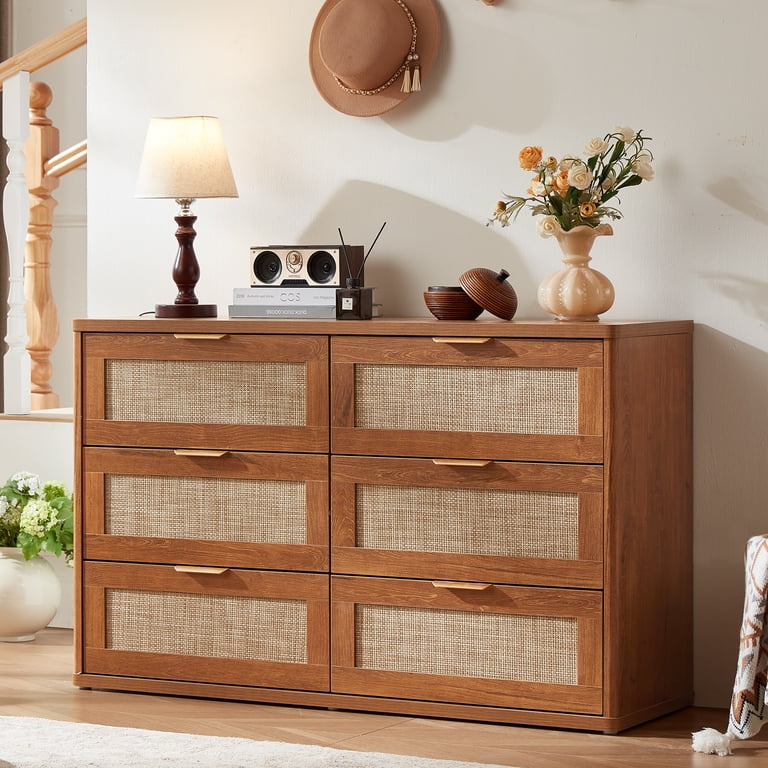boho furniture dresser LELELINKY White Dresser,6 Drawer for bedroom, Wood Storage Cabinet for Living Room blue spell gypsy gown