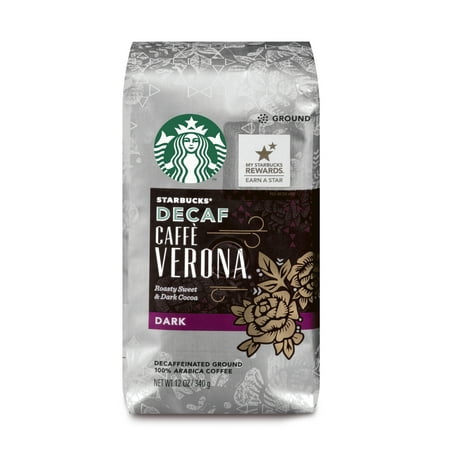 Starbucks Decaf Caffe Verona Dark Roast Ground Coffee, 12-Ounce Bag