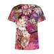 thumbnail image 4 of Puntoco, blusa estampada de verano para mujer, camisetas casuales con cuello en V, camisetas de manga corta, tops Puntoco Puntoco-3747, 4 of 5