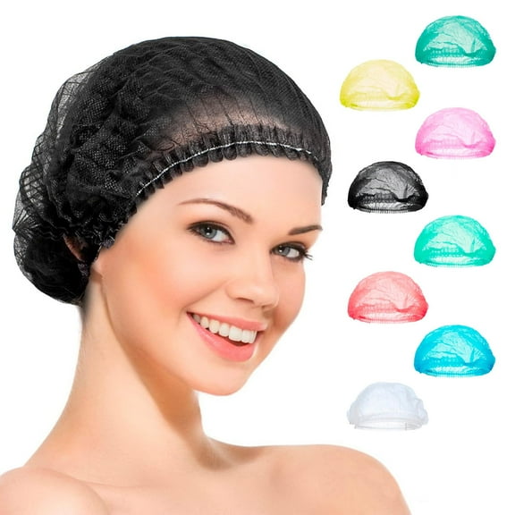 Breathable Non-Woven 21" Bouffant Hairnets for Nurses, Black (1000 Pack)
