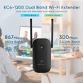 thumbnail image 4 of Extensor de alcance WiFi - Repetidor WiFi de 1200 Mbps Amplificador de señal inalámbrica Extensor WiFi de doble banda de 2,4 y 5 GHz con puerto Ethernet de 2 Gigabits Namotu CZDZ-ST132, 4 of 5