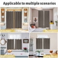 thumbnail image 6 of Vintage Brown Kitchen Curtains 96 Inch Length, Ombre Abstract Minimalist Geometric Grommet Top Bedroom Living Room Curtains, Light Filtering Cafe Curtain Drapes 2 Panels Set 104''x96'', 6 of 9